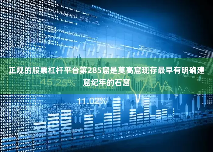 正规的股票杠杆平台第285窟是莫高窟现存最早有明确建窟纪年的石窟