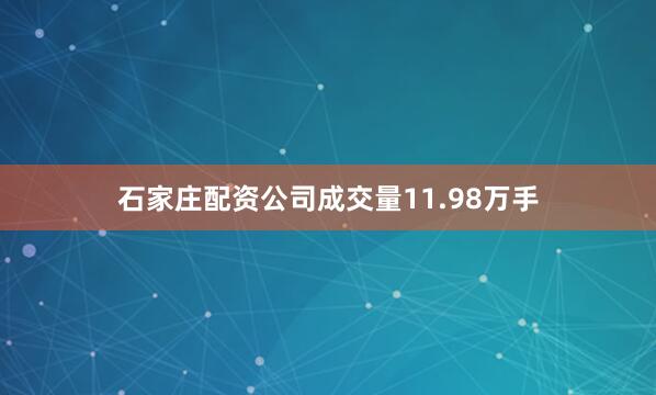 石家庄配资公司成交量11.98万手